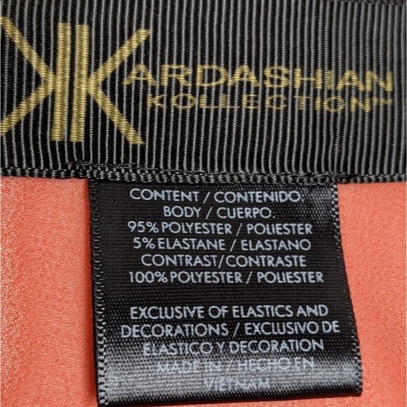 Kardashian Kollection Sleeveless Keyhole Open Back Sheer Top Colorblock Coral S - Picture 6 of 7